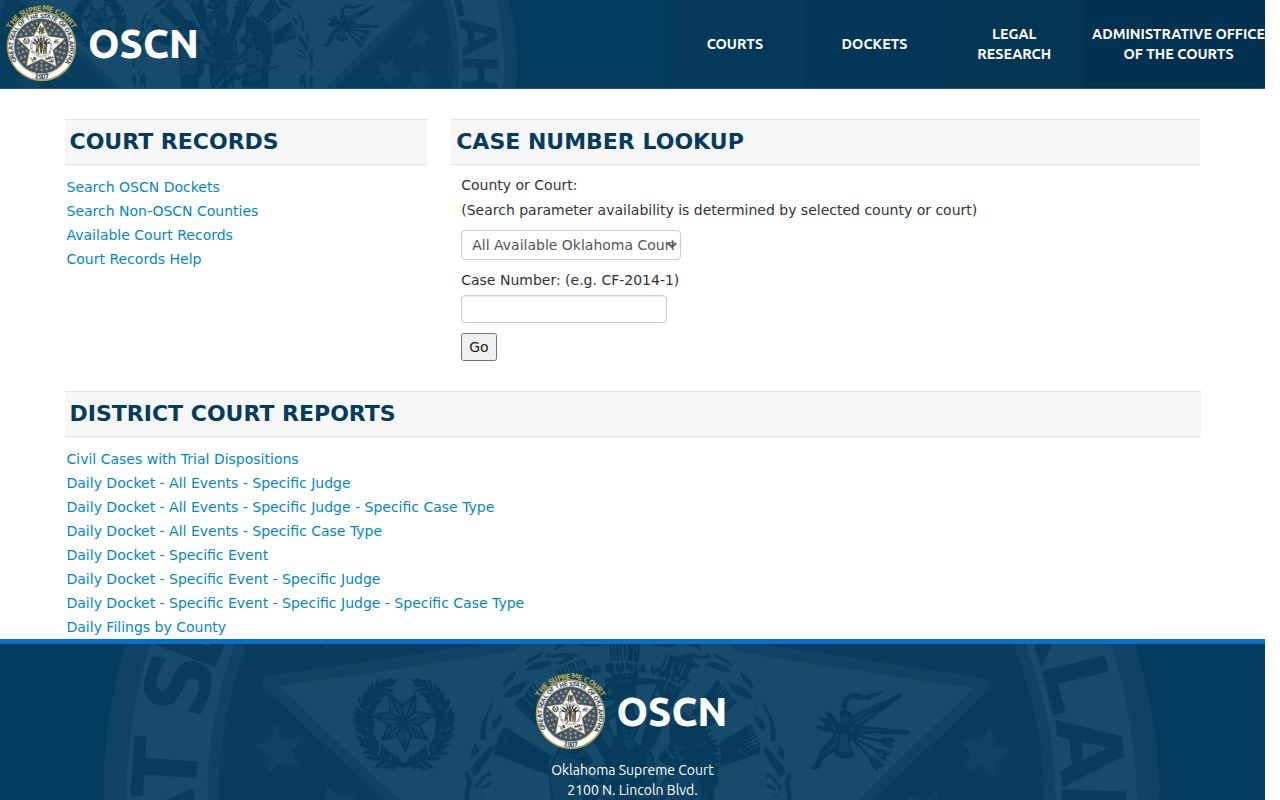 Pottawatomie County warrant search case-number lookup on the official court index