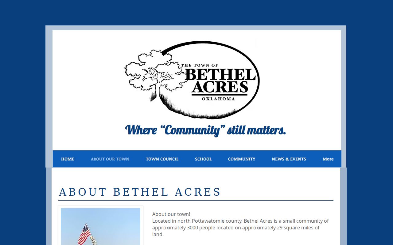 Pottawatomie County Bethel Acres warrant records official town contact and civic information