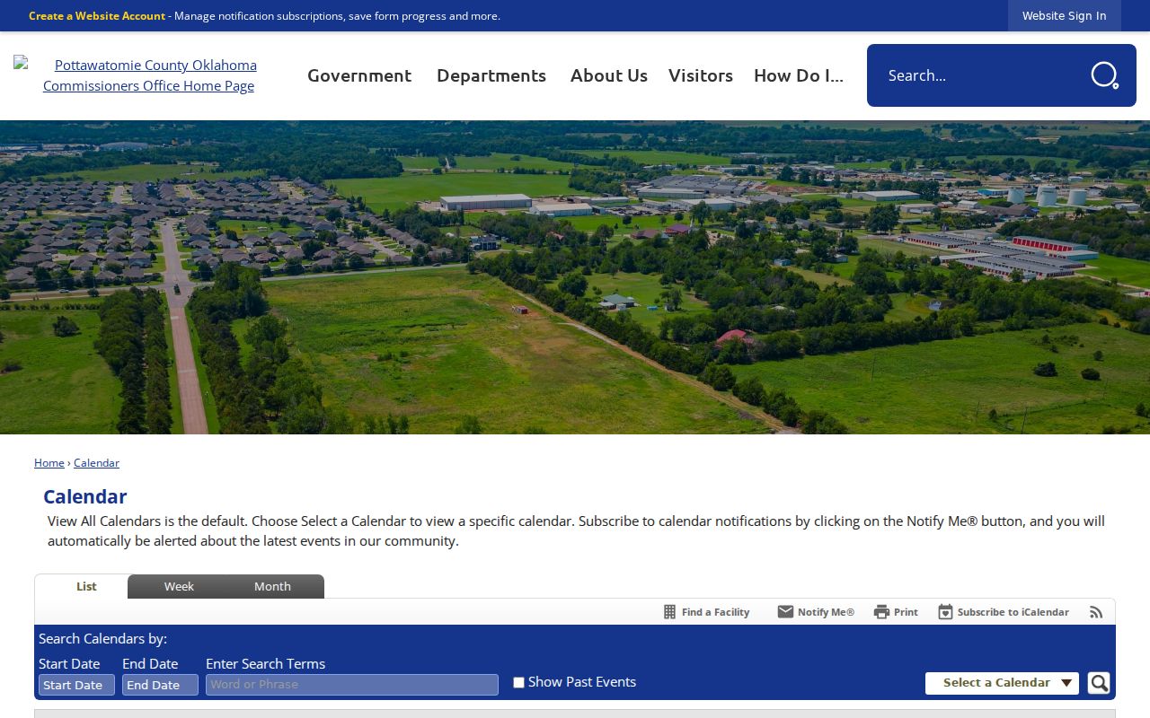 Pottawatomie County warrant records research using the official county calendar